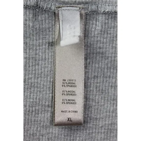 Skims Ribbed Tank Gray Soft Loungewear Top Women’s Casual Sleepwear XL Stretchy - Picture 4 of 7